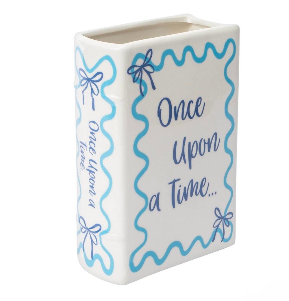 Ceramic “Once Upon a Time” Book Vase